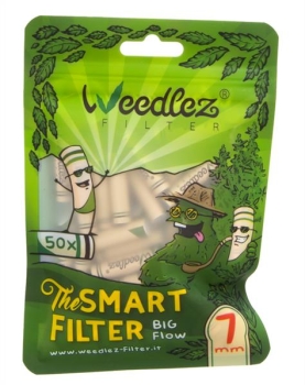 WEEDLEZ® Big Flow 7mm CLASSIC Smart Filter Zellulose-Aktivkohlefilter 50er